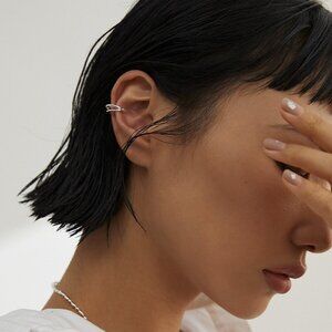 Dainty Silver Liquid Metal Ear Cuff